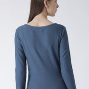 Blue Solid Pullover