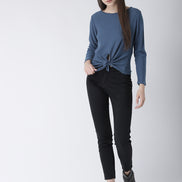 Blue Solid Pullover