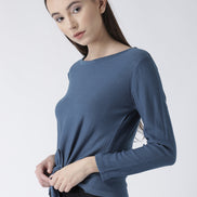Blue Solid Pullover