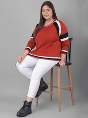 Red Colorblocked Sweater