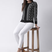Black Round Neck Cardigan