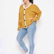 Yellow Solid Cardigan