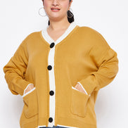 Yellow Solid Cardigan