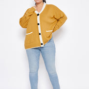 Yellow Solid Cardigan