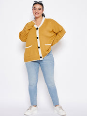 Yellow Solid Cardigan