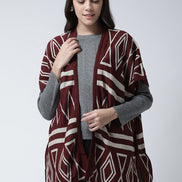 Maroon Open Front Shrug
