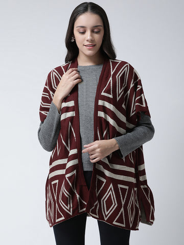 Maroon Open Front Shrug