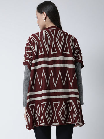 Maroon Open Front Shrug