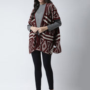 Maroon Open Front Shrug