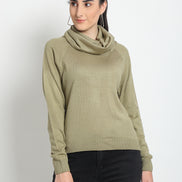 Beige Shawl Neck Sweater