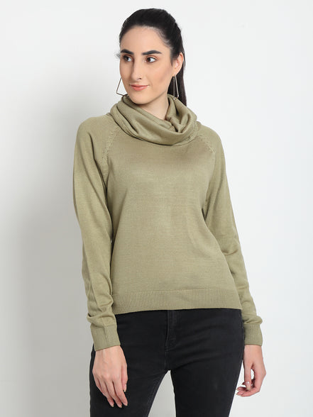 Beige Shawl Neck Sweater