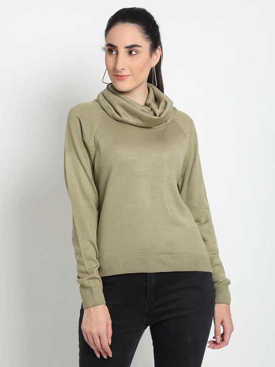 Beige Shawl Neck Sweater