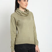 Beige Shawl Neck Sweater