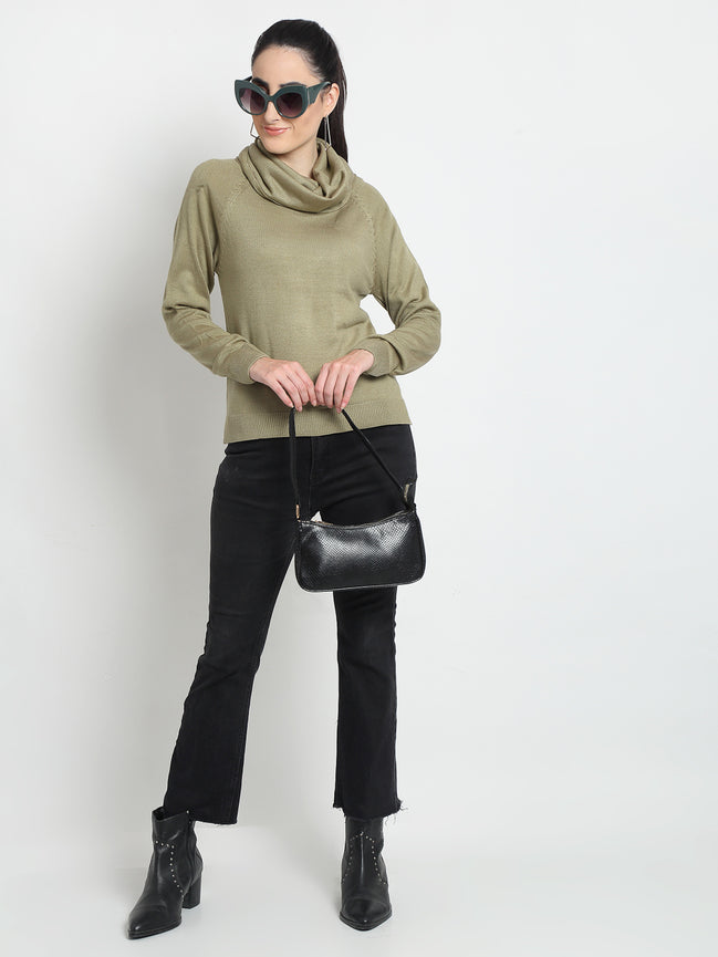 Beige Shawl Neck Sweater
