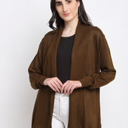 Olive Front Open Shrug