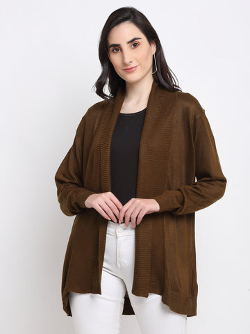 Olive Front Open Shrug