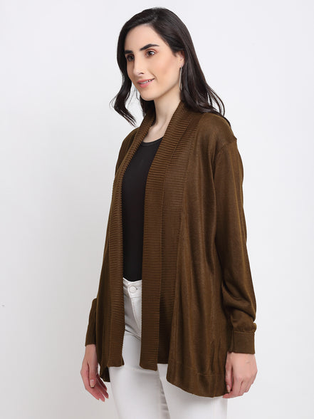 Olive Front Open Shrug
