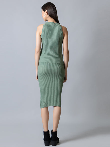 Green Round Neck Co Ord Set
