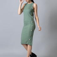Green Round Neck Co Ord Set