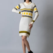 White High Neck Dress
