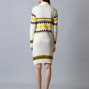 White High Neck Dress
