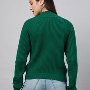 Green High Neck Sweater