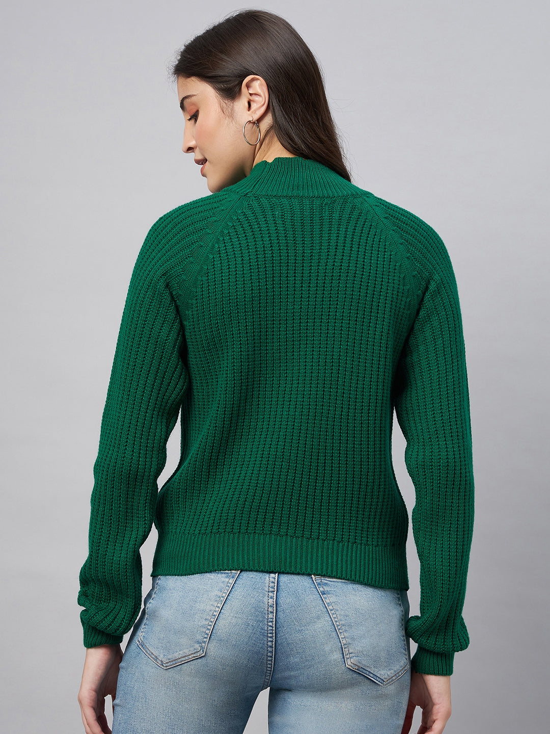 Green High Neck Sweater