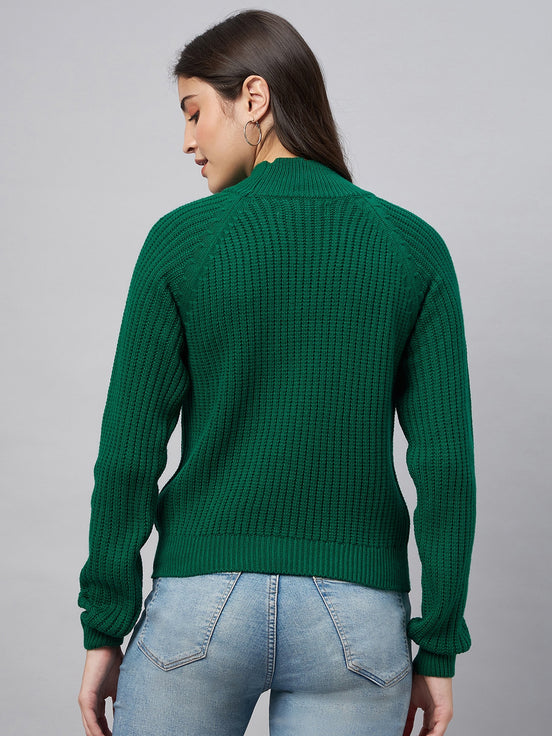Green High Neck Sweater