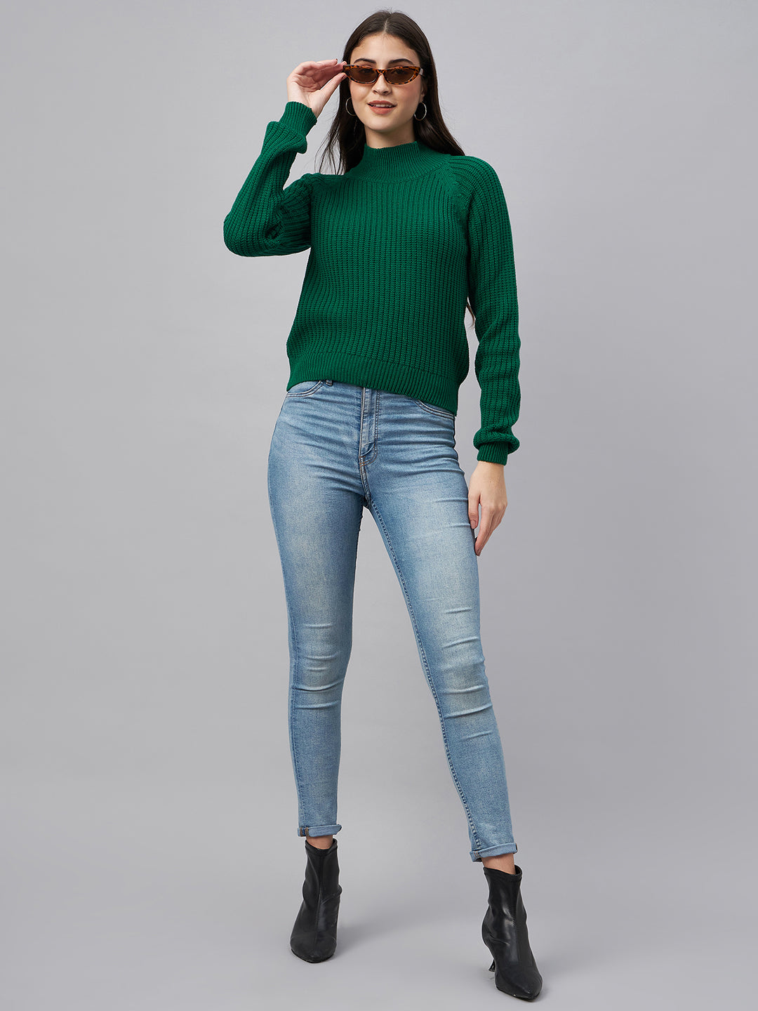 Green High Neck Sweater
