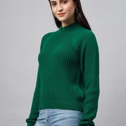 Green High Neck Sweater