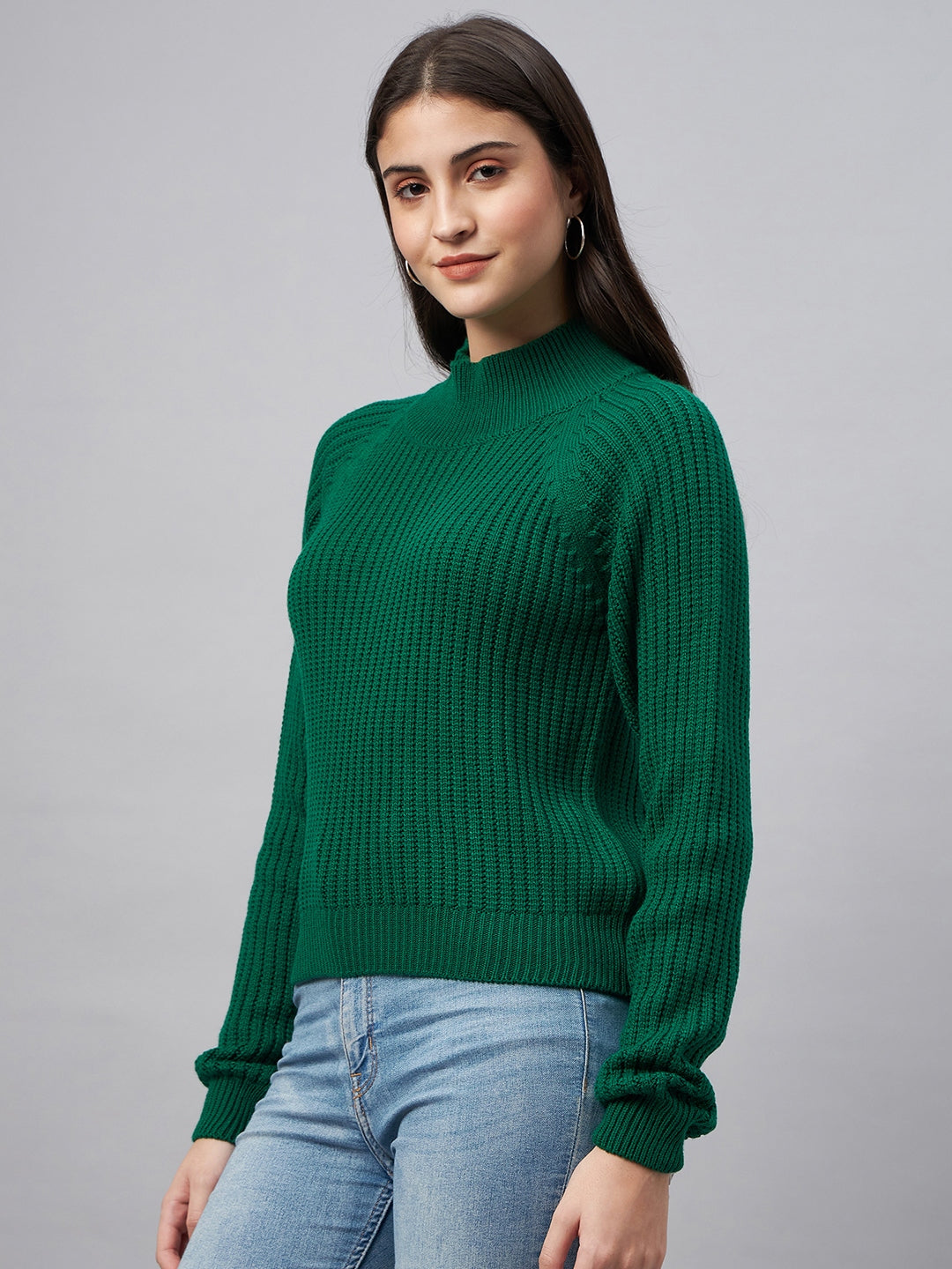 Green High Neck Sweater
