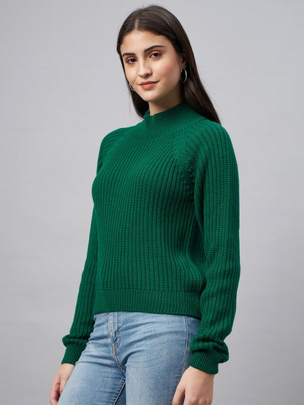Green High Neck Sweater
