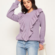 Lilac Solid Sweater
