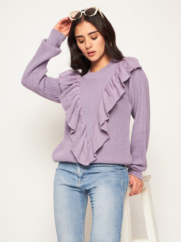 Lilac Solid Sweater