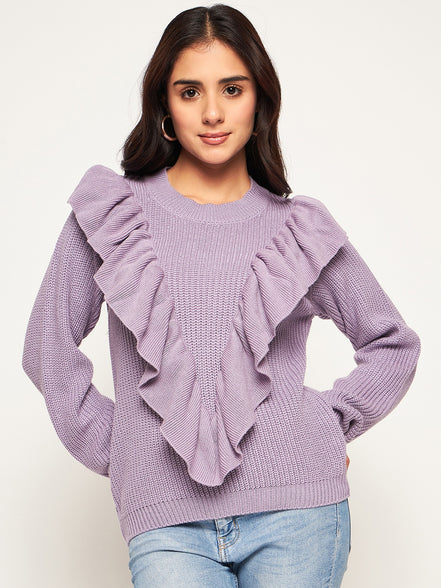 Lilac Solid Sweater