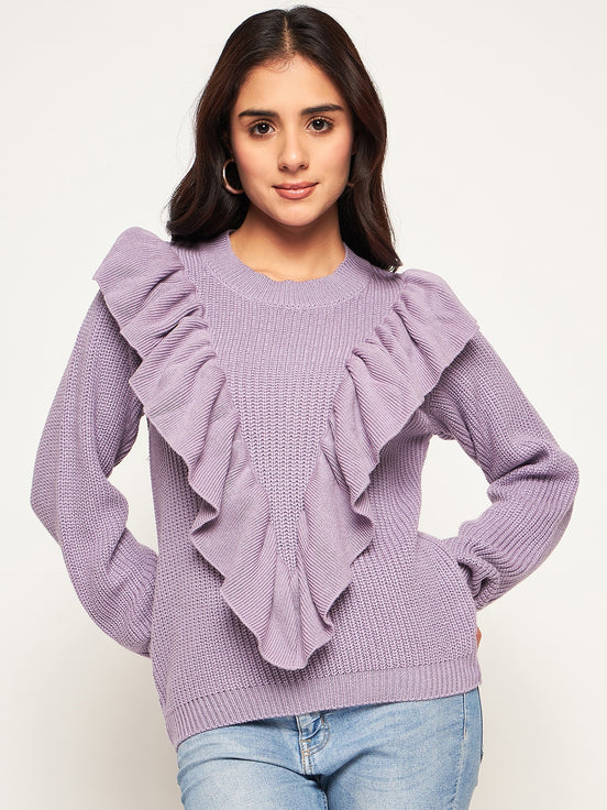 Lilac Solid Sweater