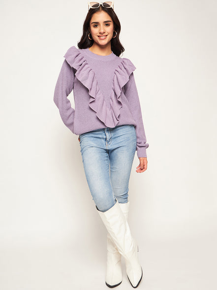 Lilac Solid Sweater