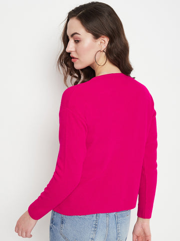 Pink V Neck Sweater