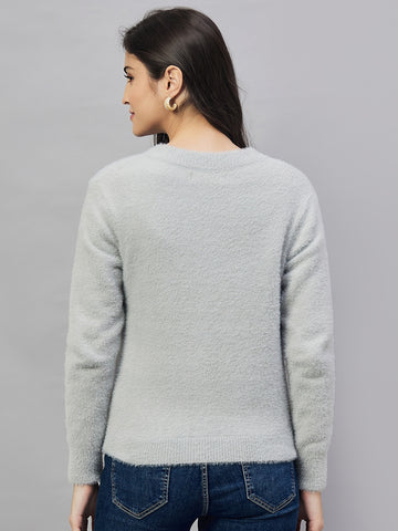 Grey Front Open Cardigan