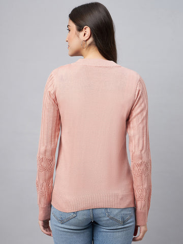 Peach Front Open Cardigan