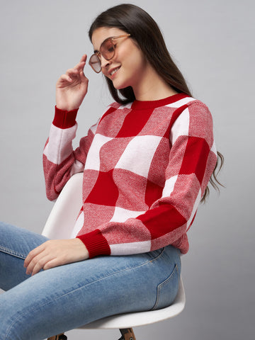 Red Round Neck Sweater