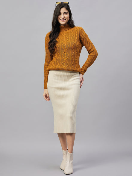 Mustard High Neck Sweater