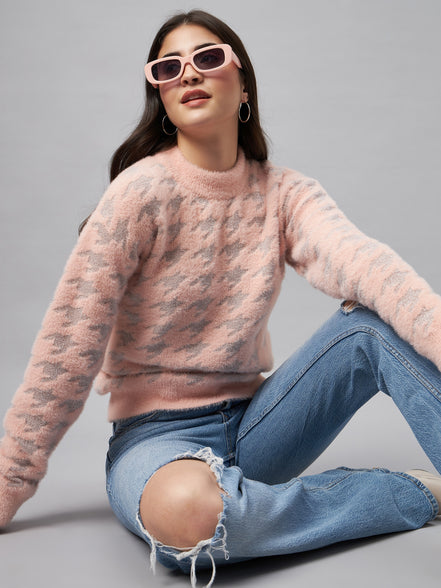 Pink Round Neck Sweater