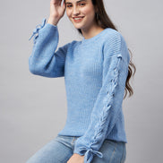 Blue Round Neck Sweater