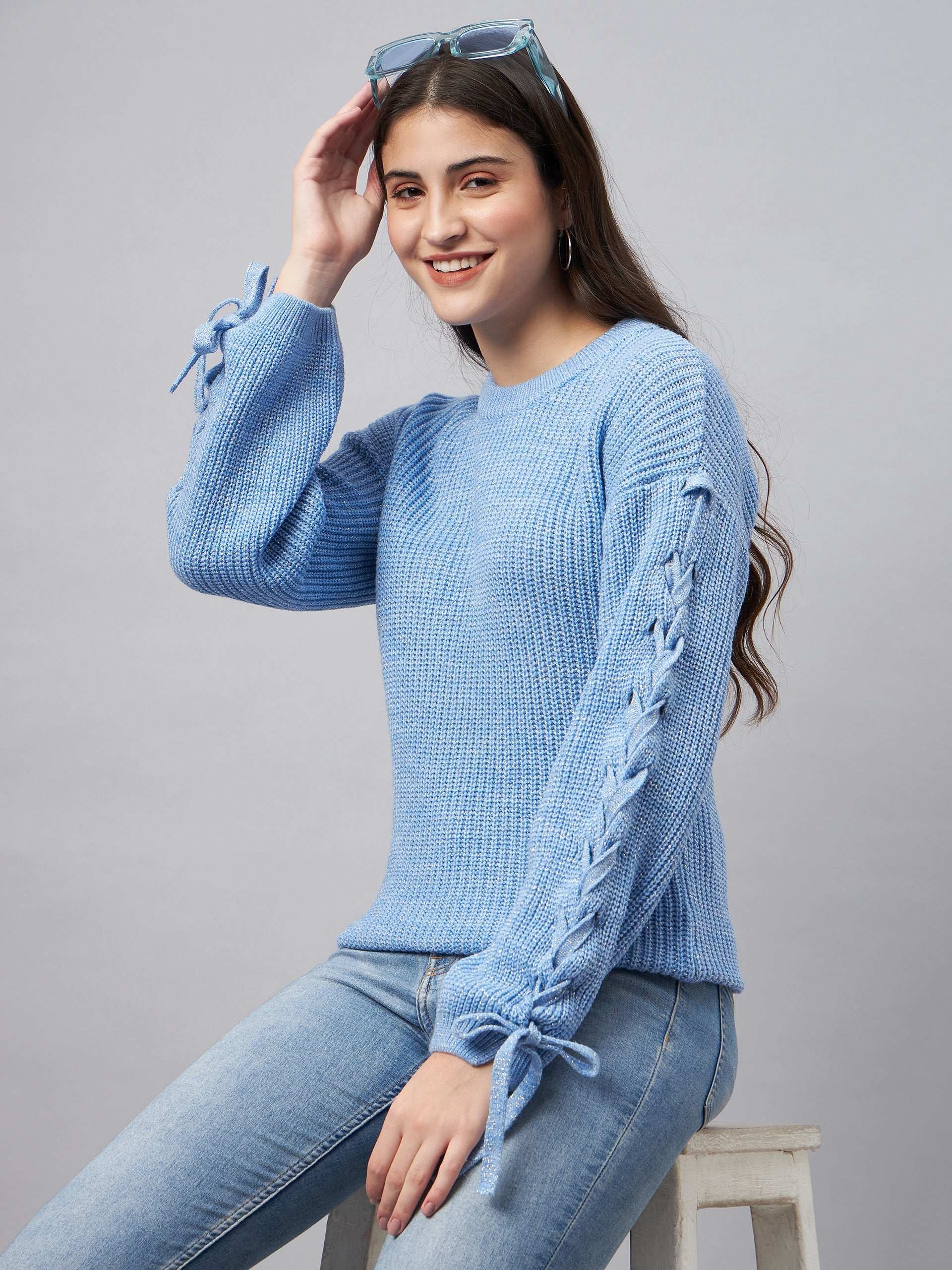 Blue Round Neck Sweater