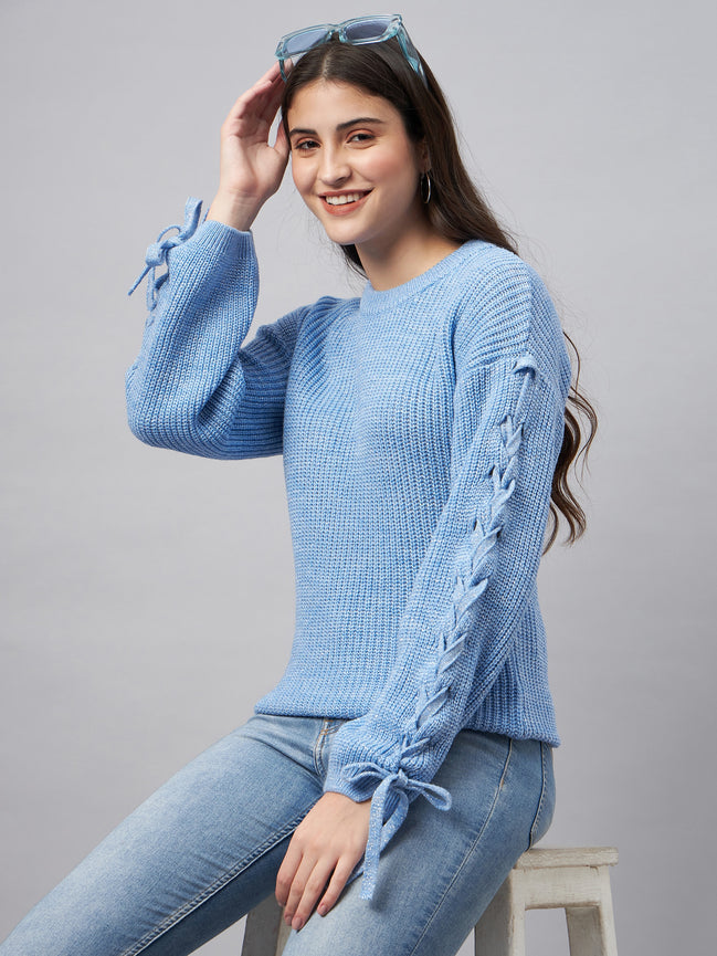 Blue Round Neck Sweater