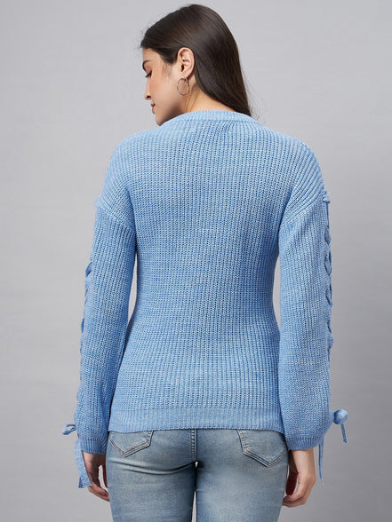 Blue Round Neck Sweater