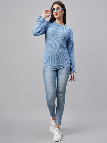 Blue Round Neck Sweater