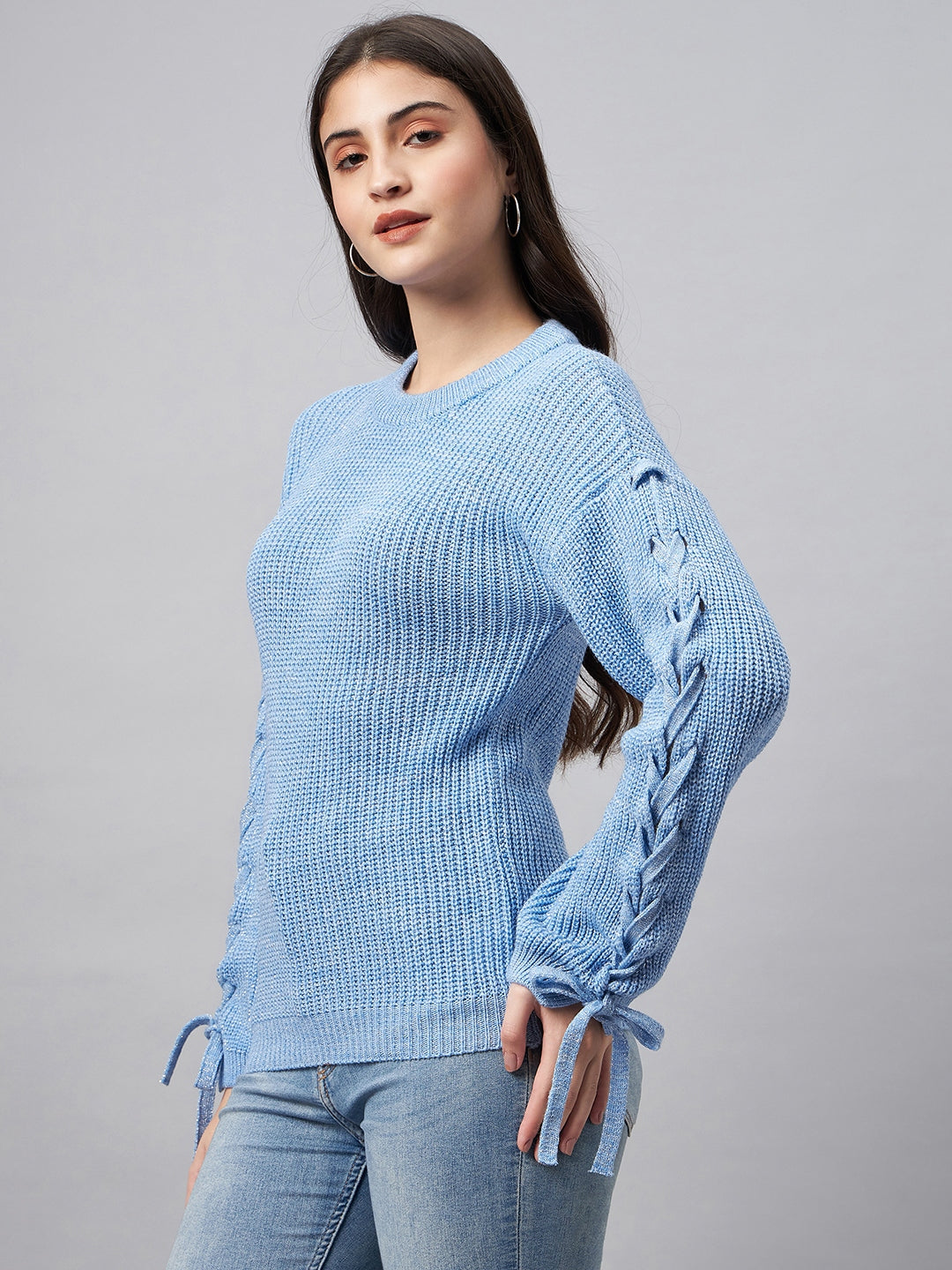 Blue Round Neck Sweater
