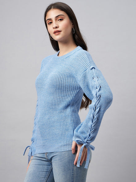 Blue Round Neck Sweater